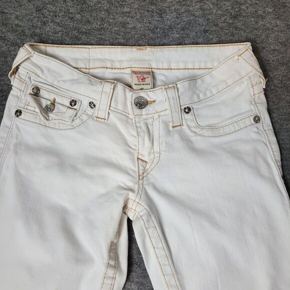 Vtg True Religion Womens 28×33 Skinny Jeans Flap Pockets Thick Stitch Low Raise - Picture 3 of 13